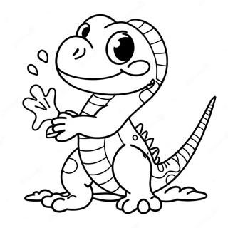 Page à colorier de Lézard Mignon | Page de coloriage Lézard Mignon