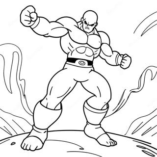 Page à colorier Jiren en pose de combat | Page de coloriage Jiren