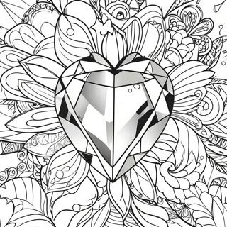Page à colorier de gemme étincelante | Page de coloriage Cristal