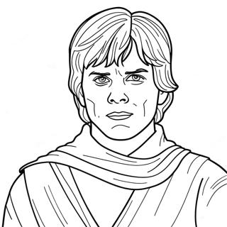 Page à colorier de Luke Skywalker | Page de coloriage Luc