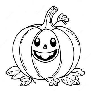 Page à colorier de la citrouille souriante | Page de coloriage Image de citrouille à