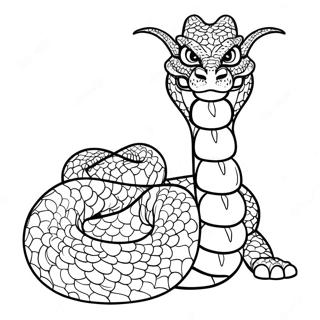 Page à colorier de dragon serpent majestueux | Page de coloriage Dragon serpent