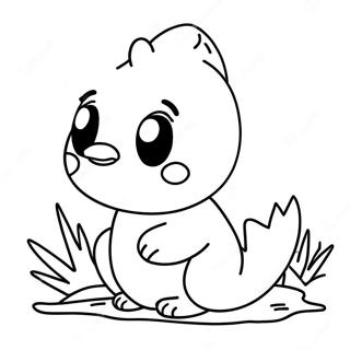 Page à colorier d'un poussin | Page de coloriage Regarder
