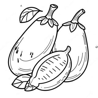 Page à colorier d'aubergine | Page de coloriage Aubergine