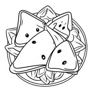 Page à colorier de garniture délicieuse de Hamantaschen | Page de coloriage Hamantaschen