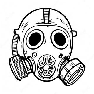 Page à colorier avec un design de masque à gaz cool | Page de coloriage Masque à gaz