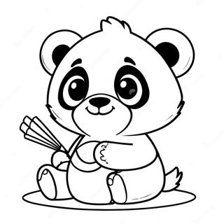 Page à colorier de Combo Panda | Page de coloriage Combo Panda