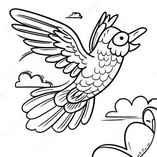 Page à colorier de Peso Pluma volant dans le ciel | Page de coloriage Peso Pluma
