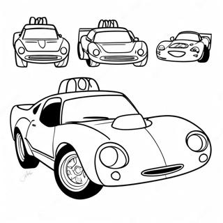 Page à colorier de voiture de course Dinoco | Page de coloriage Dinoco