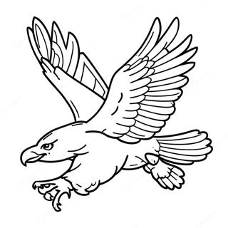 Page à colorier Aigle Majestueux en Vol | Page de coloriage Oiseaux de proie