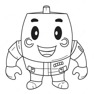 Page à colorier d'un Noob Roblox Amusant avec un Grand Sourire | Page de coloriage Roblox Noob