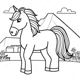 Page à colorier de cheval Minecraft | Page de coloriage Cheval Minecraft