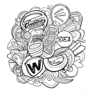 Page à colorier de logos vintage | Page de coloriage Logos