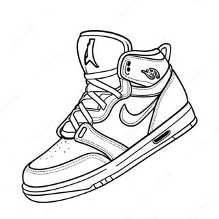 Page à colorier de baskets Air Jordans | Page de coloriage Jordans