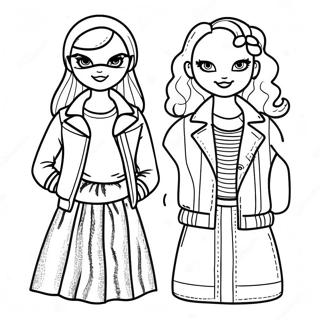 Page à colorier mode amusante pour adolescents | Page de coloriage Tween