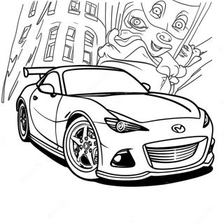 Page à colorier de voiture de sport Mazda | Page de coloriage Mazda