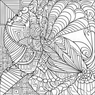 Page à colorier d'illusion géométrique 3D | Page de coloriage Illusion