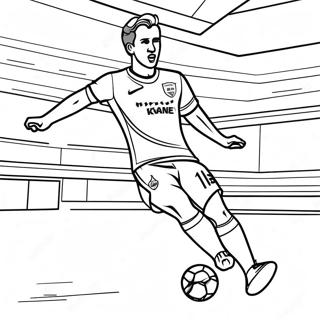 Page à colorier de Harry Kane marquant un but | Page de coloriage Harry Kane