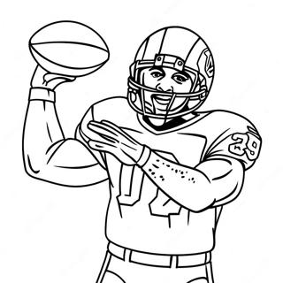 Page à colorier le légendaire Jerry Rice attrapant une passe | Page de coloriage Jerry Rice