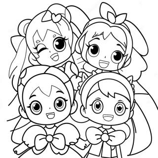 Page à colorier de l'équipe Glitter Force | Page de coloriage Force scintillante