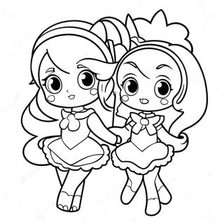 Page à colorier des héros scintillants de Glitter Force | Page de coloriage Force scintillante