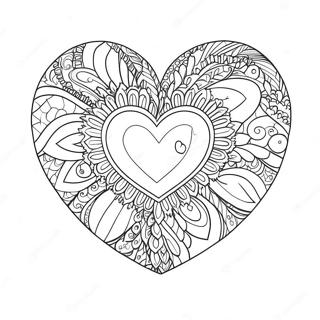 Page à colorier de cœur d'amour dur | Page de coloriage Amour Difficile