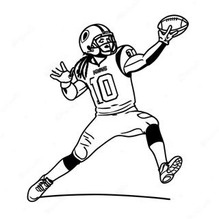 Page à colorier DeAndre Hopkins attrapant un football | Page de coloriage DeAndre Hopkins