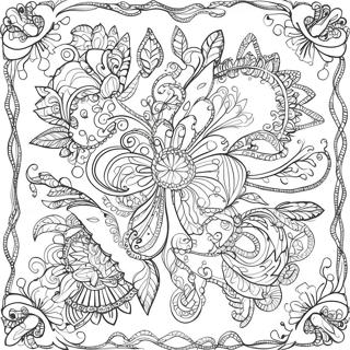Page à colorier motifs de bandana colorés | Page de coloriage Bandana