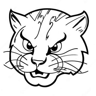 Page à colorier du logo K-State Wildcat | Page de coloriage K-State