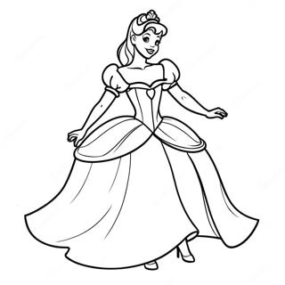 Page à colorier de Cendrillon enchanteresse | Page de coloriage Contes de Grimm