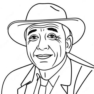 Page à colorier de portrait d'acteur célèbre | Page de coloriage Acteur