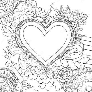 Page à colorier de cœur de Saint-Valentin | Page de coloriage Saint-Valentin