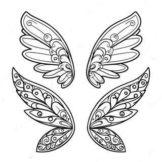 Page à colorier des ailes de fée | Page de coloriage Ailes de fée