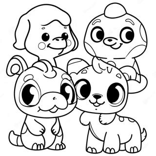 Page à colorier des animaux Funko Pop mignons | Page de coloriage Funko Pop