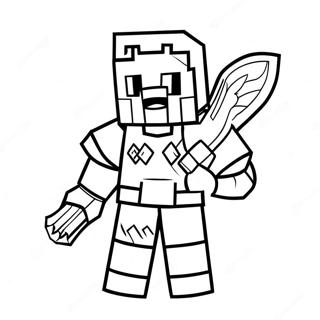 Page à colorier Gardien Minecraft | Page de coloriage Minecraft Gardien