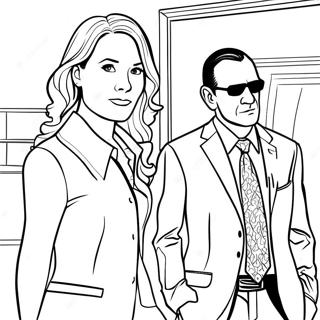 Page à colorier Coulson et Melinda May en action | Page de coloriage Agents du Shield