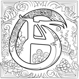 Ninja de la lettre N page à colorier | Page de coloriage Lettre N