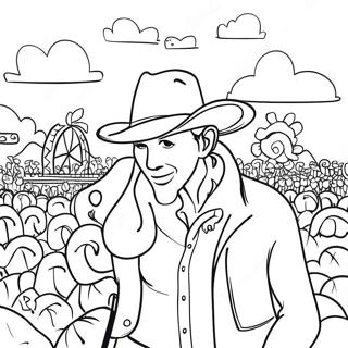 Page à colorier du festival de musique country | Page de coloriage Nashville