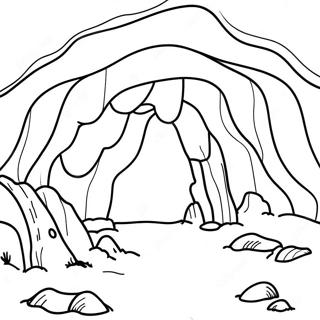 Page à colorier de grotte | Page de coloriage Grotte
