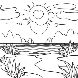 Page à colorier Coucher de Soleil Sublime | Page de coloriage Sublime