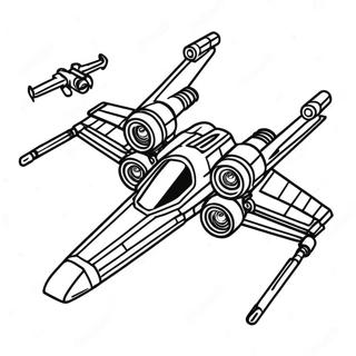 Page à colorier de chasseur stellaire X-Wing | Page de coloriage X-Wing