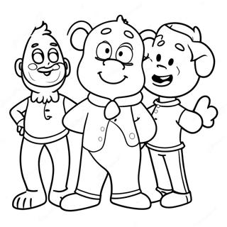 Page à colorier de Doug avec des amis | Page de coloriage Doug
