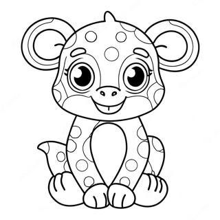 Page à colorier d'animaux amusants à pois | Page de coloriage Point