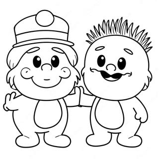 Page à colorier amusante de Chose 1 et Chose 2 | Page de coloriage Chose 1