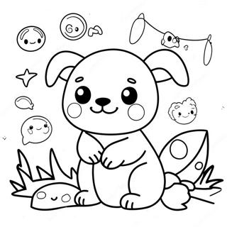Page à colorier de Boj mignon avec des amis | Page de coloriage Boj