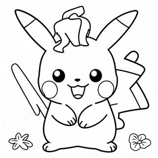 Page à colorier Pikachu d'Halloween | Page de coloriage Pikachu d'Halloween