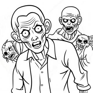 Page à colorier Zombies | Page de coloriage Zombies