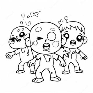 Page à colorier de mignons zombies de dessin animé | Page de coloriage Zombies