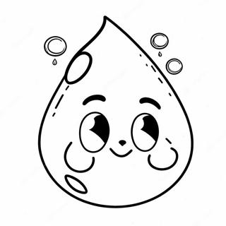Page à colorier de goutte d'eau mignonne | Page de coloriage Conservation de l'eau