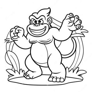 Page à colorier de Dixie Kong | Page de coloriage Dixie Kong